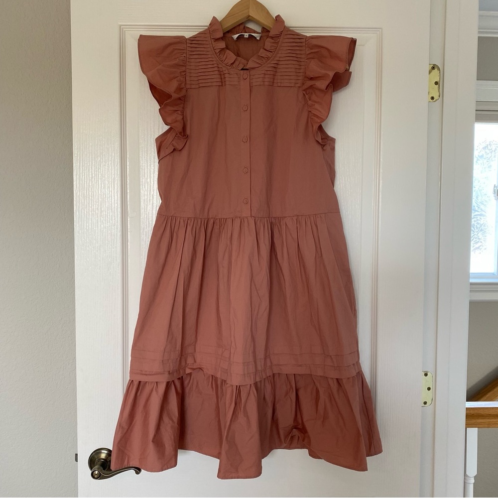 Sea New York Women Gaia Dress Small Blush Flutter Sleeves Tunic Dress NWT
